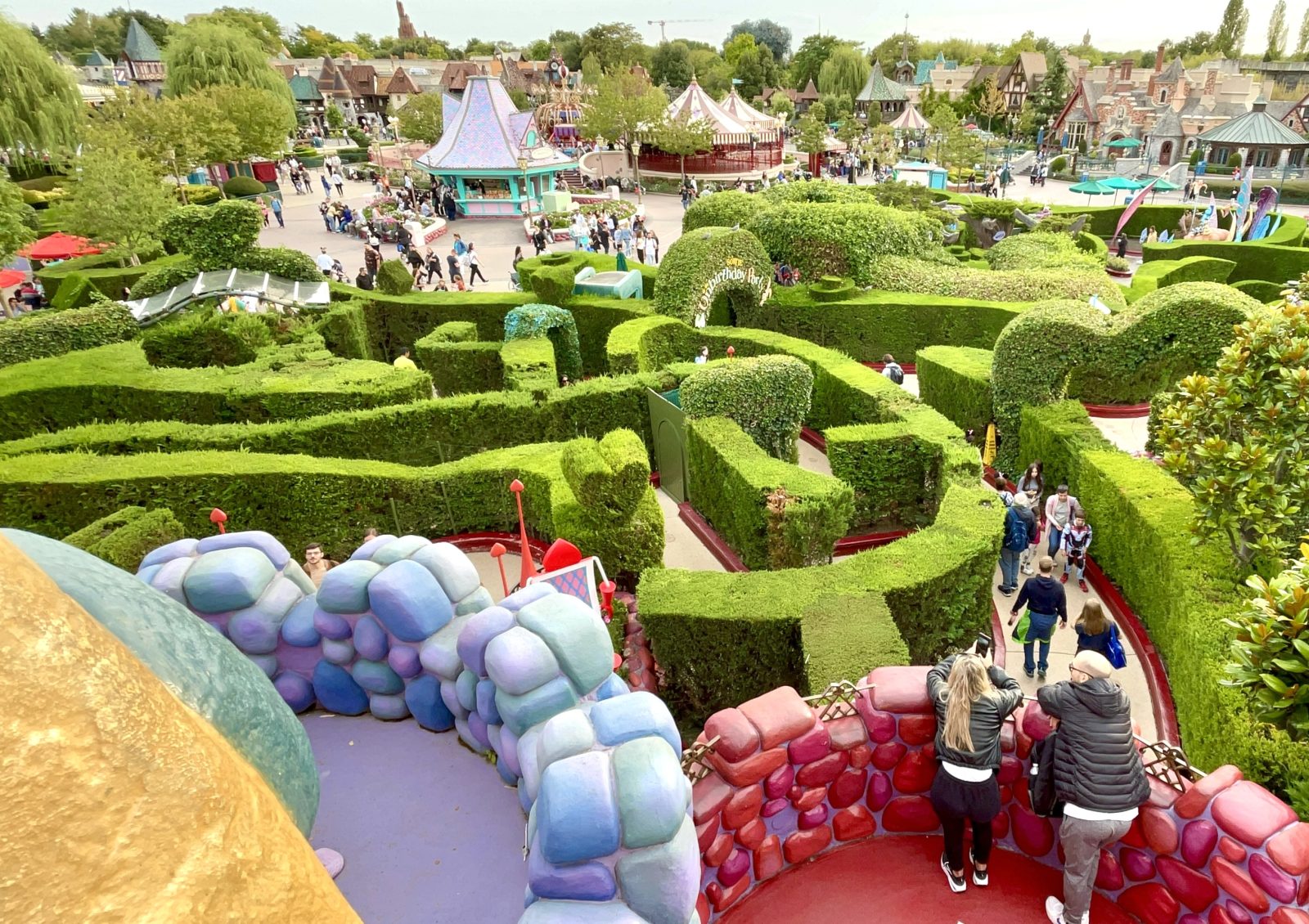 Vue depuis le haut du chateau labyrinthe alice
